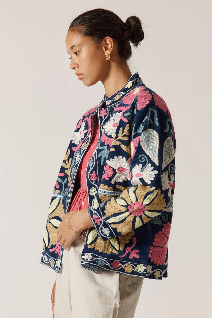 Woodstock Embroidered Jacket In Navy