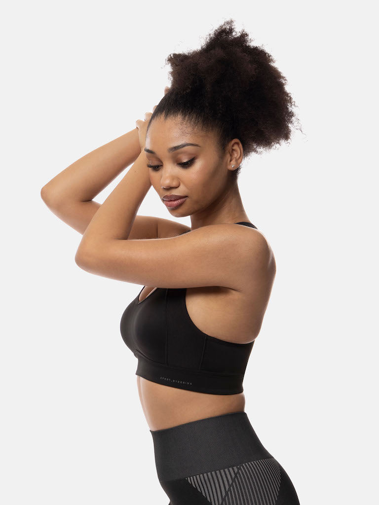 Light Padded Sports Bra in Black