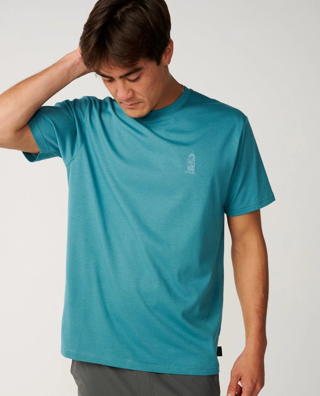 S-Series Vapor Cool Embroidered Tee in Dusty Jade