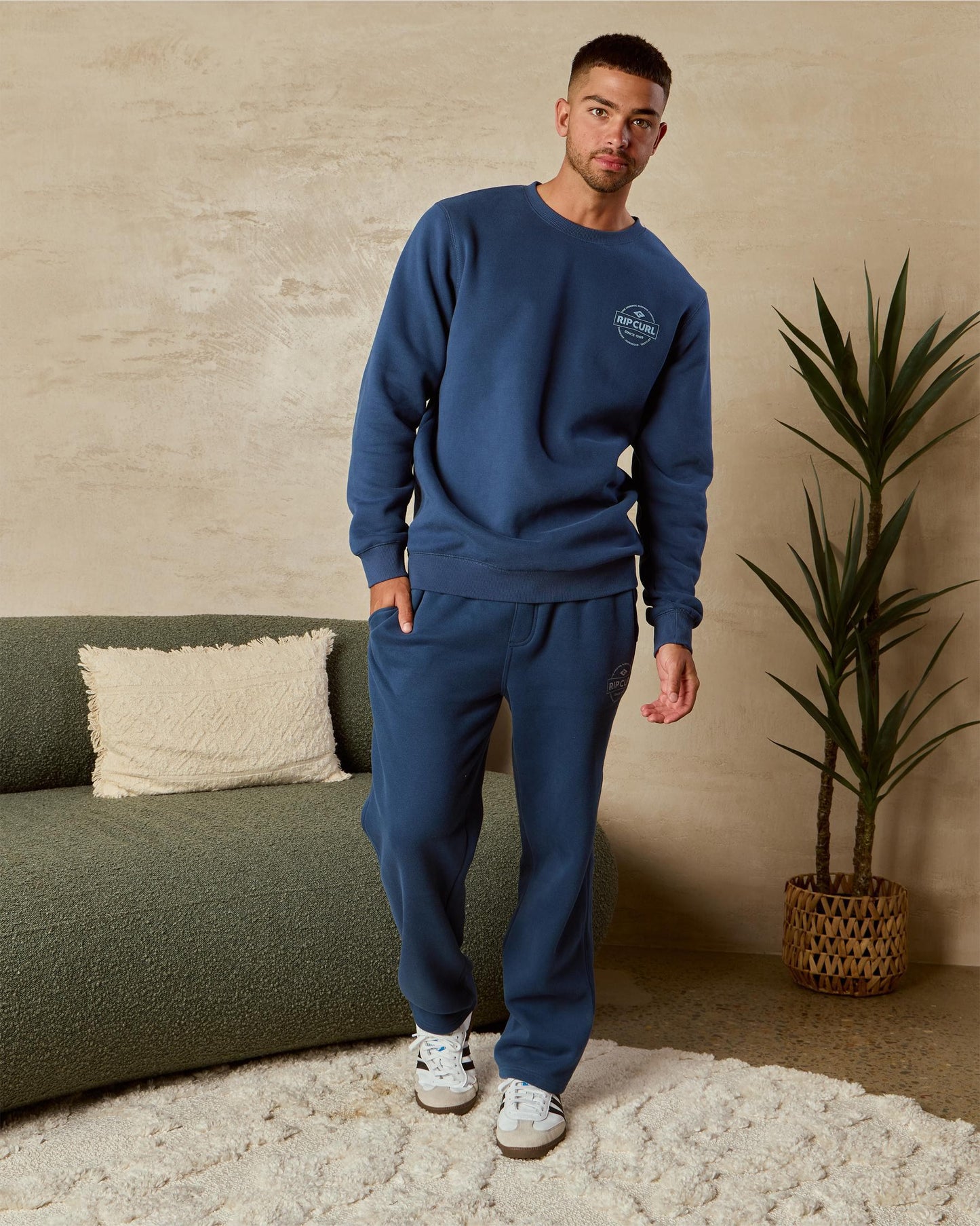 Stapler Track Pants in Washed Navy