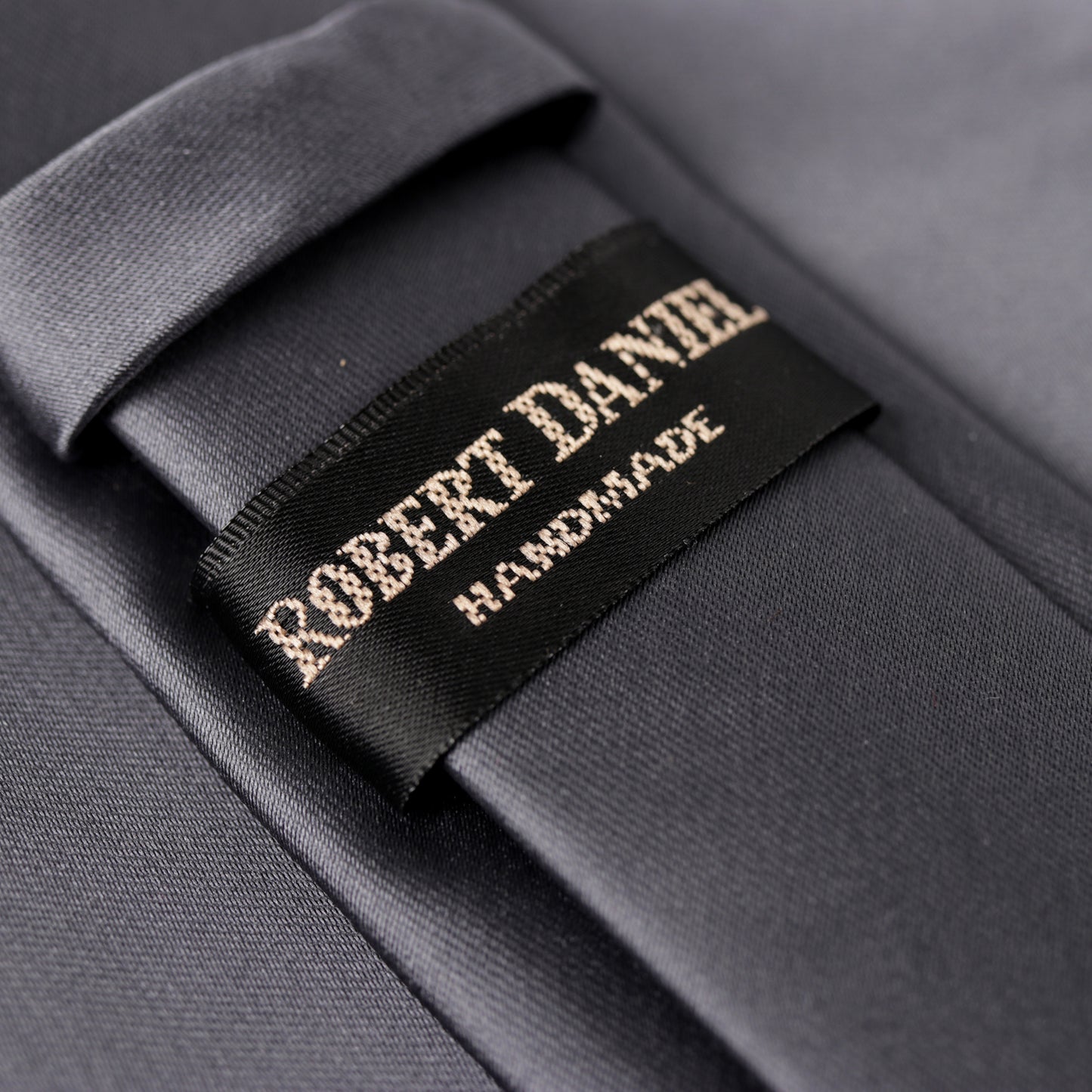 Classic Plain Tie in Charcoal Grey