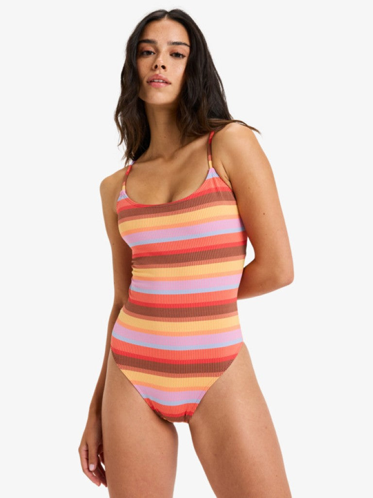 Sunset Stripe One Piece in Pink Cosmos