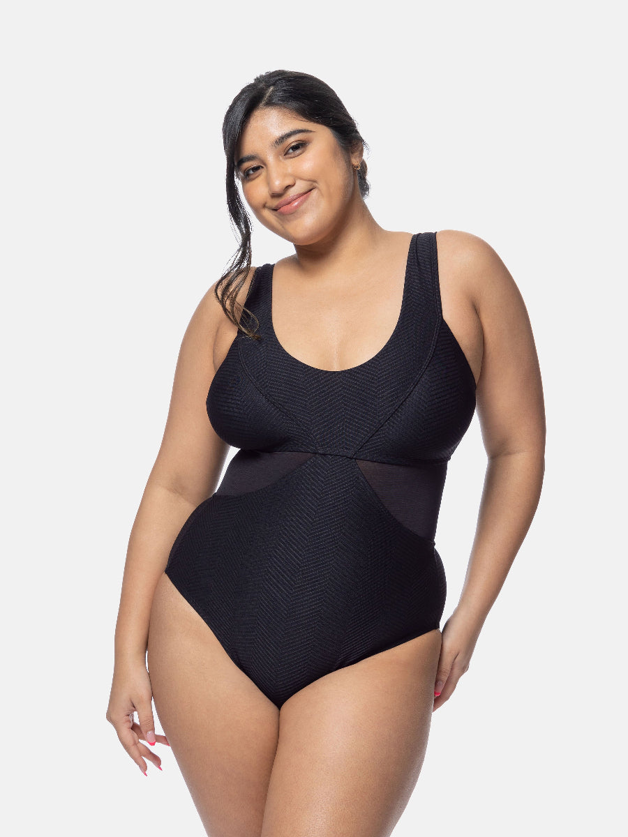 Saint Tropez Shaping One Piece Swimsuit in Black
