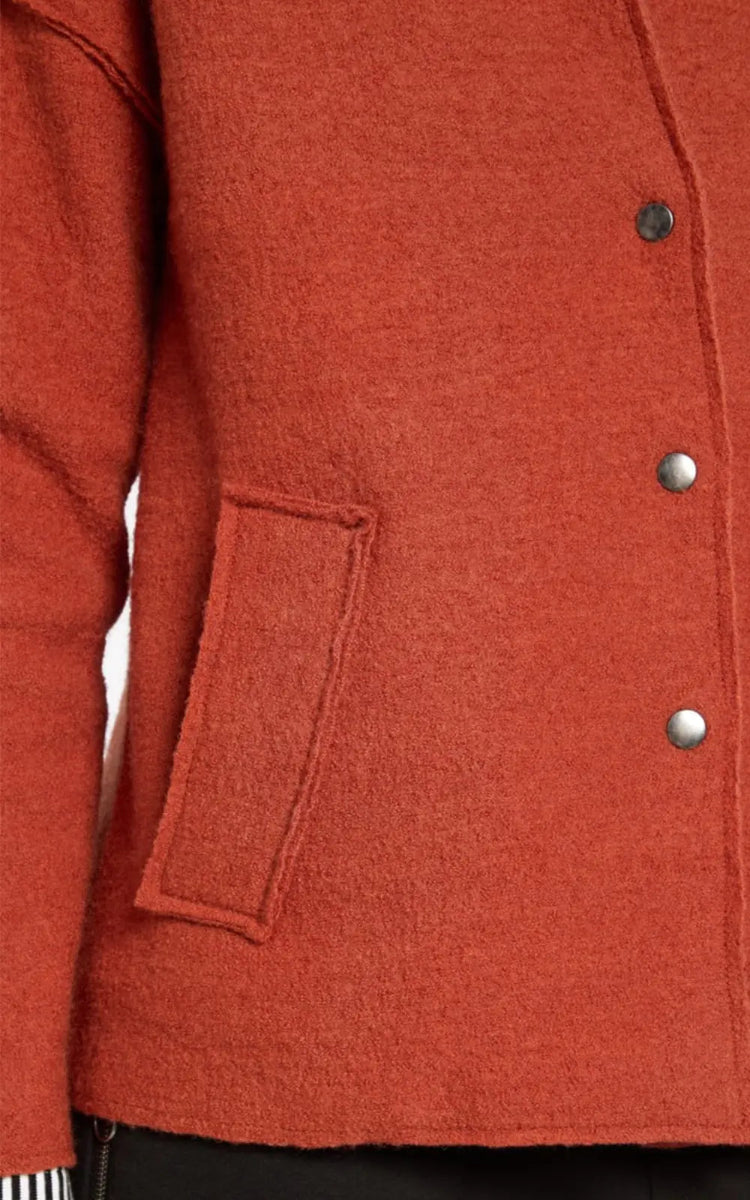 Boiled Wool Jacket in Rust