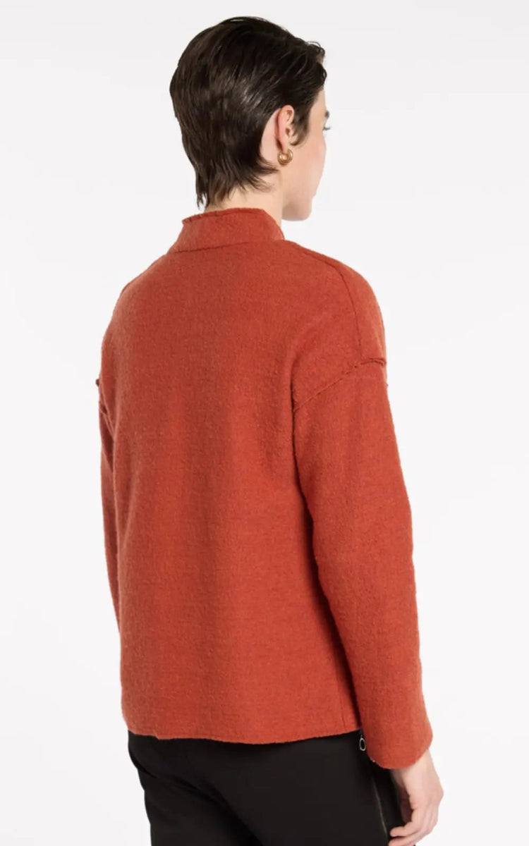 Boiled Wool Jacket in Rust