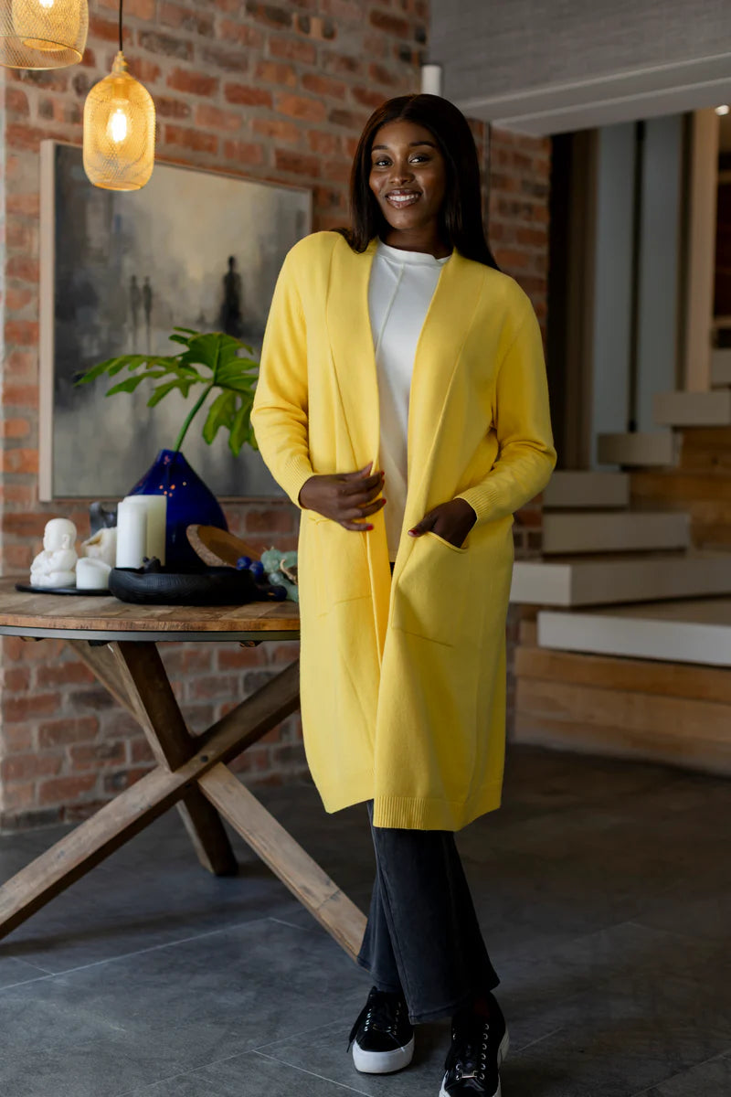 Alicante Stand & Roll Pocket Cardi in Sunshine