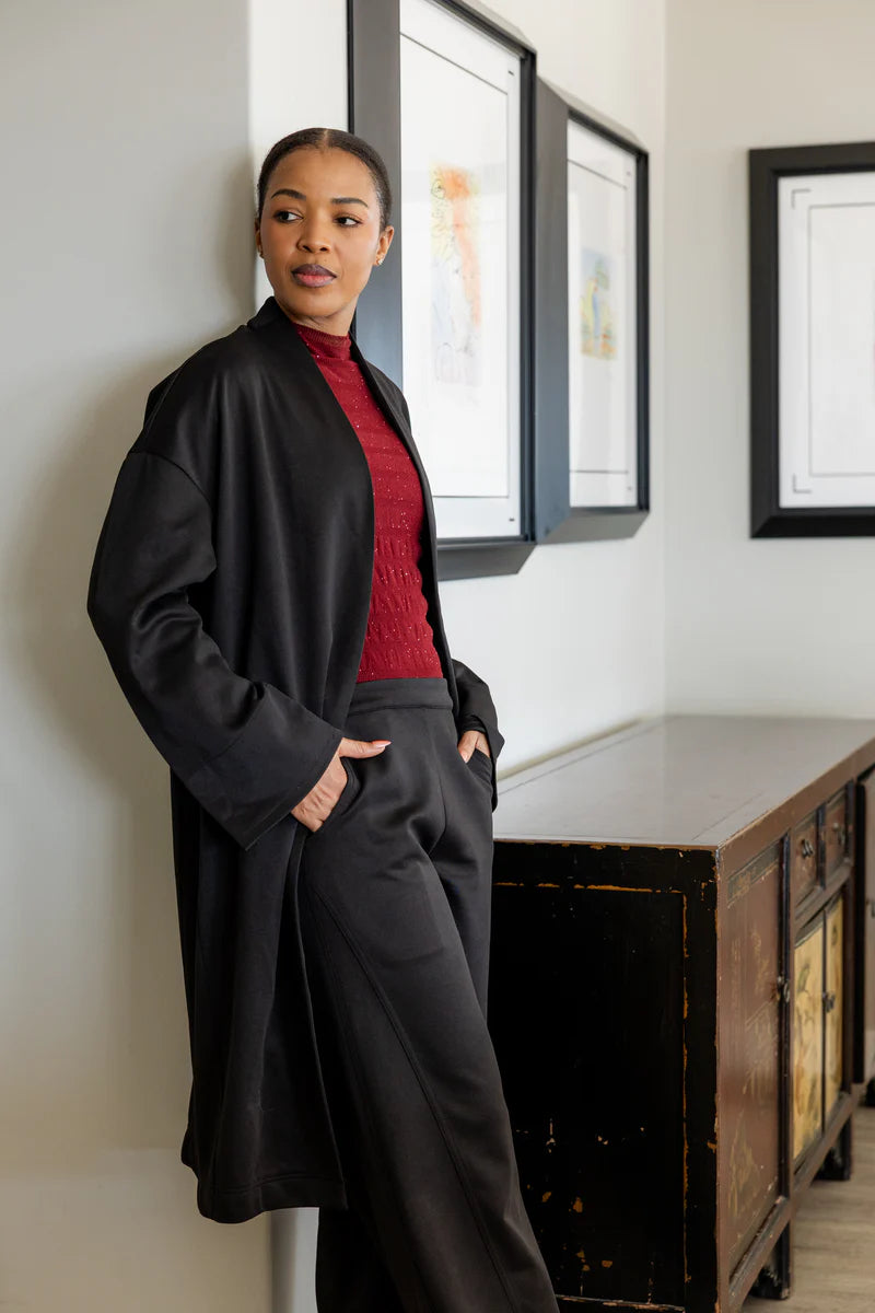 Allora Cocoon Coat in Black