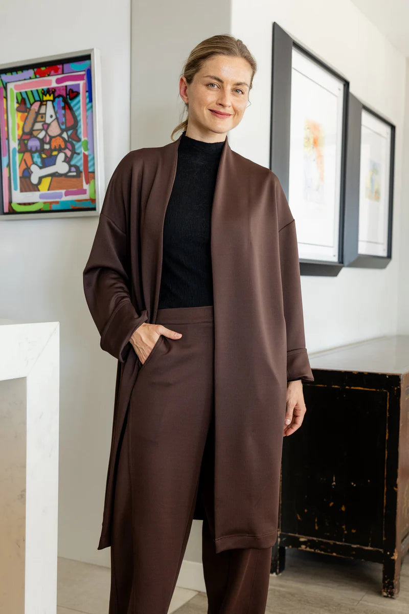 Allora Cocoon Coat in Chocolate