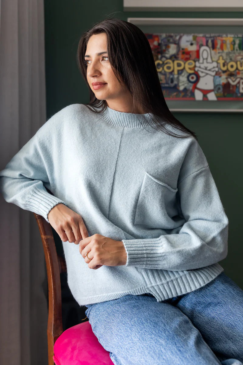Hollister Box Knit With Pocket in Blue