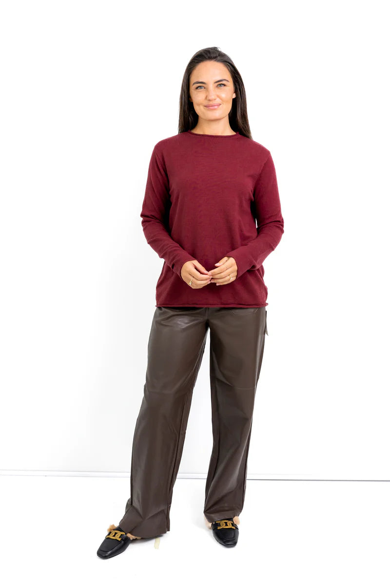 Milan Classic Funnel Neck in Bordeaux