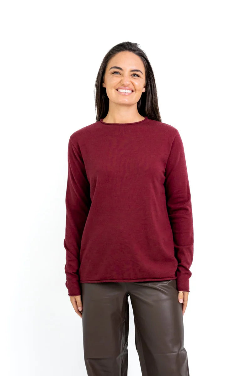 Milan Classic Funnel Neck in Bordeaux