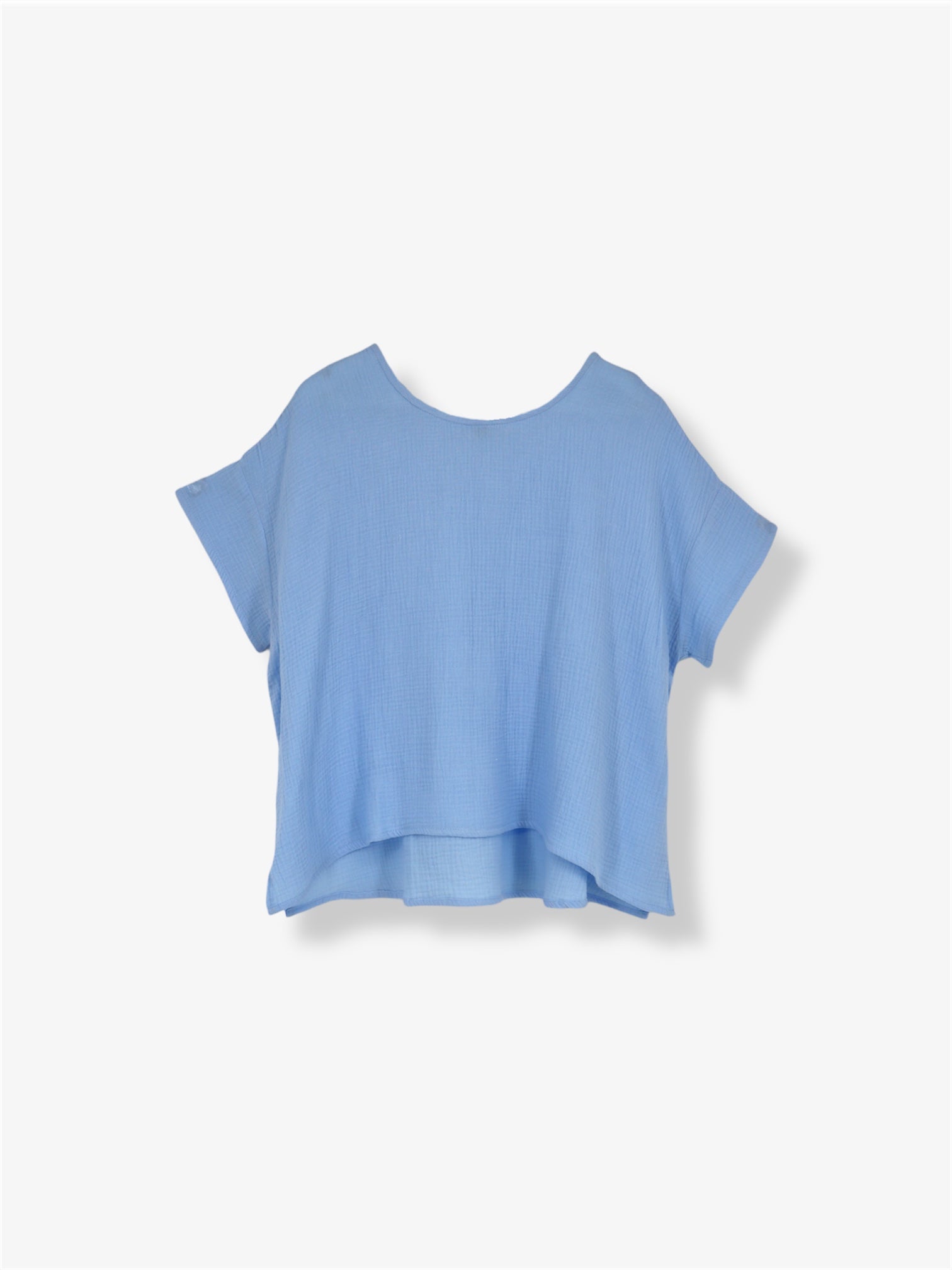 Steffi Cotton Box Top in Sky Bue