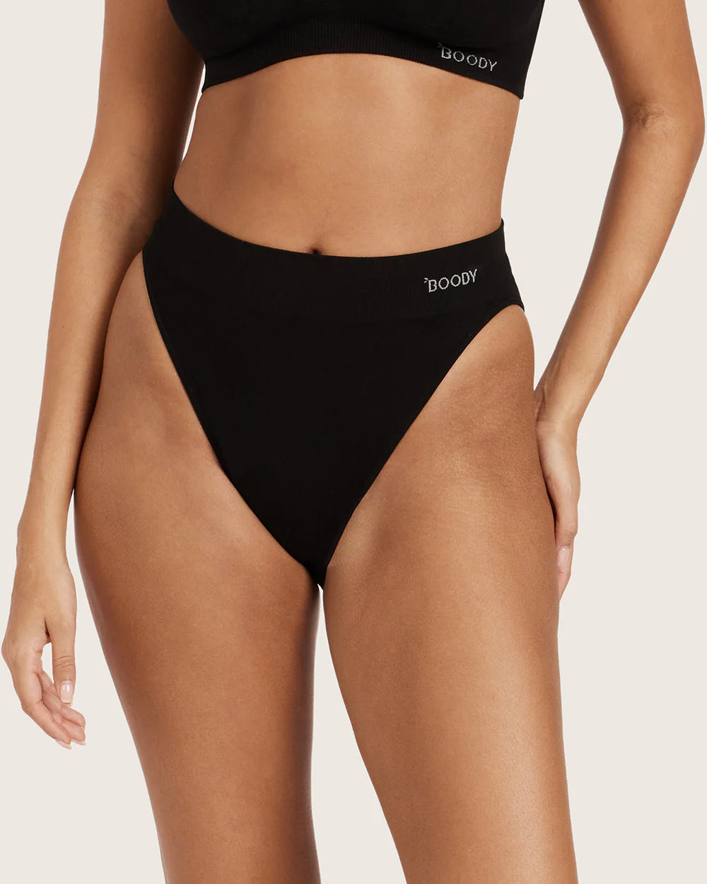 High Cut Full Briefs in Black