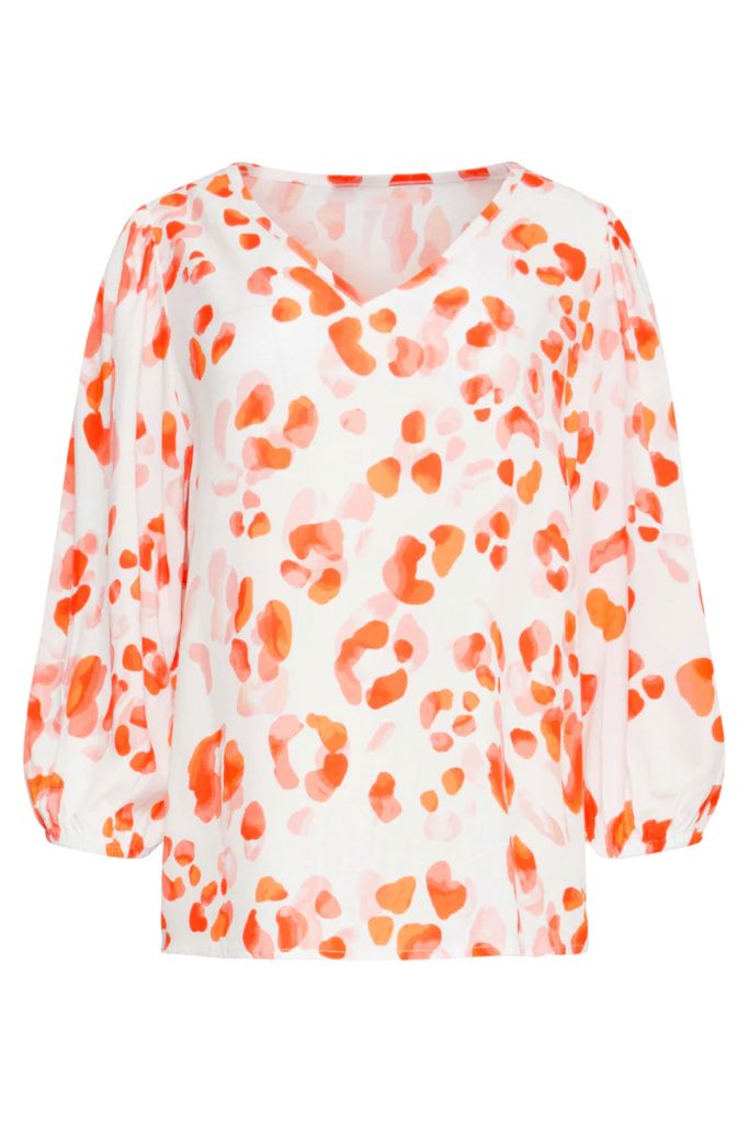 Animal Print Top in Orange