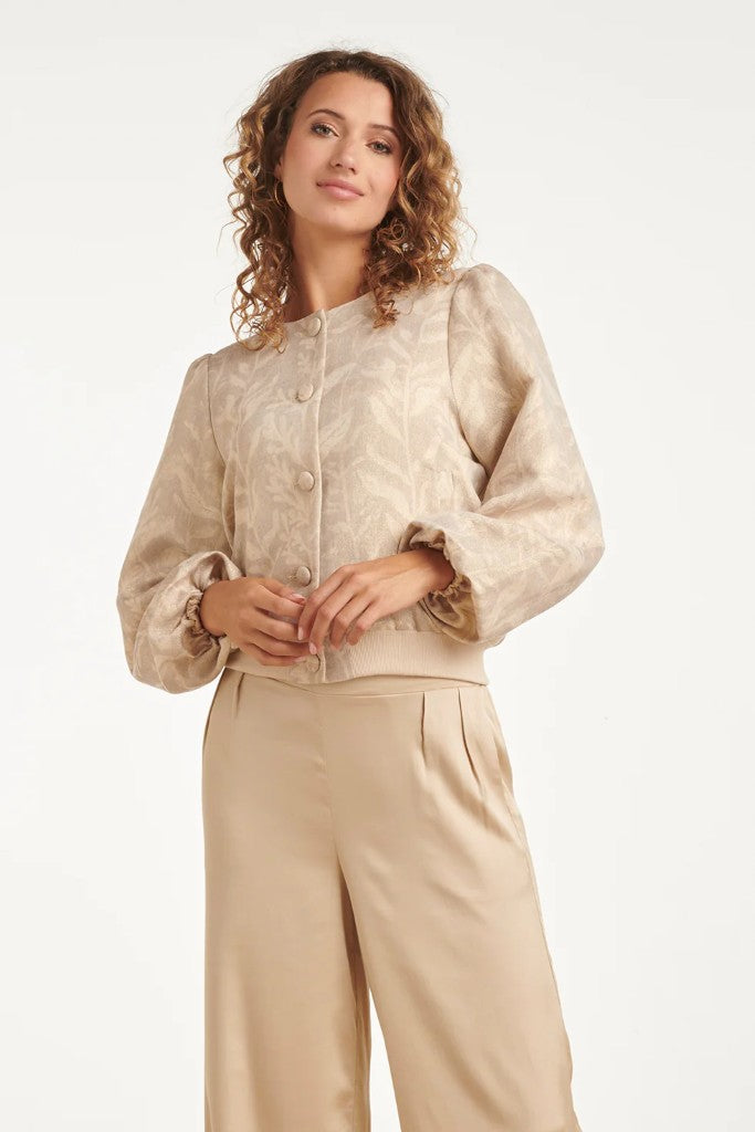 Balloon Sleeve Jacket in Dark Sand