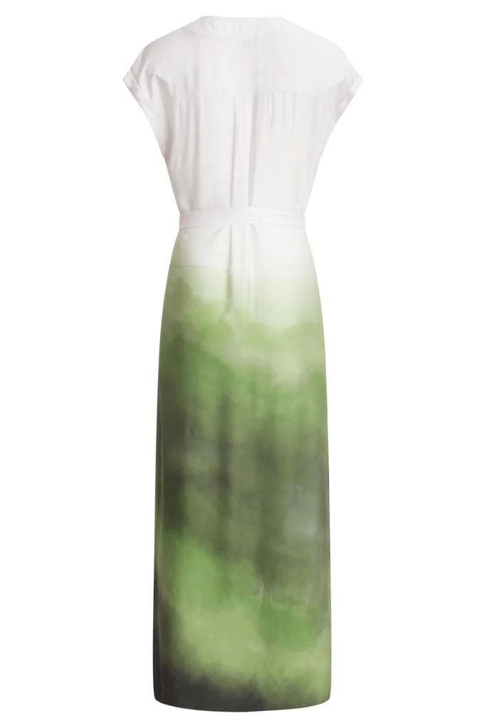 Ombre V-Neck Dress in Off White / Light Green