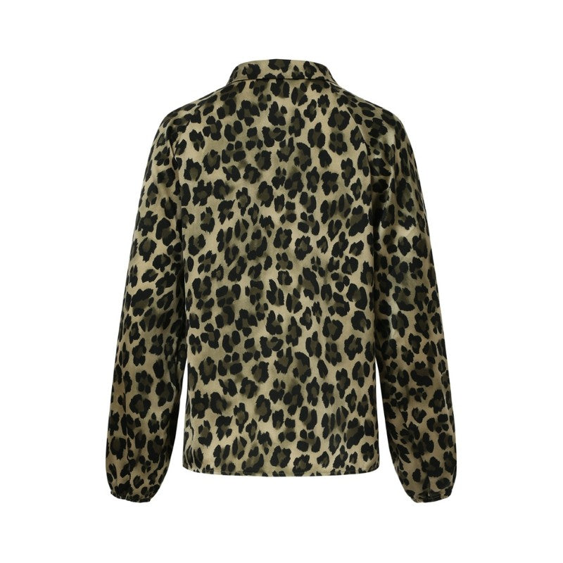 Satin Look Blouse in Army / Black