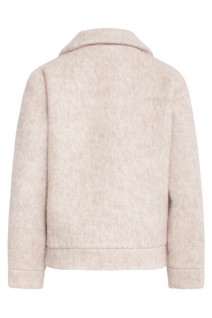 Wool Blend Short Coat in Sand