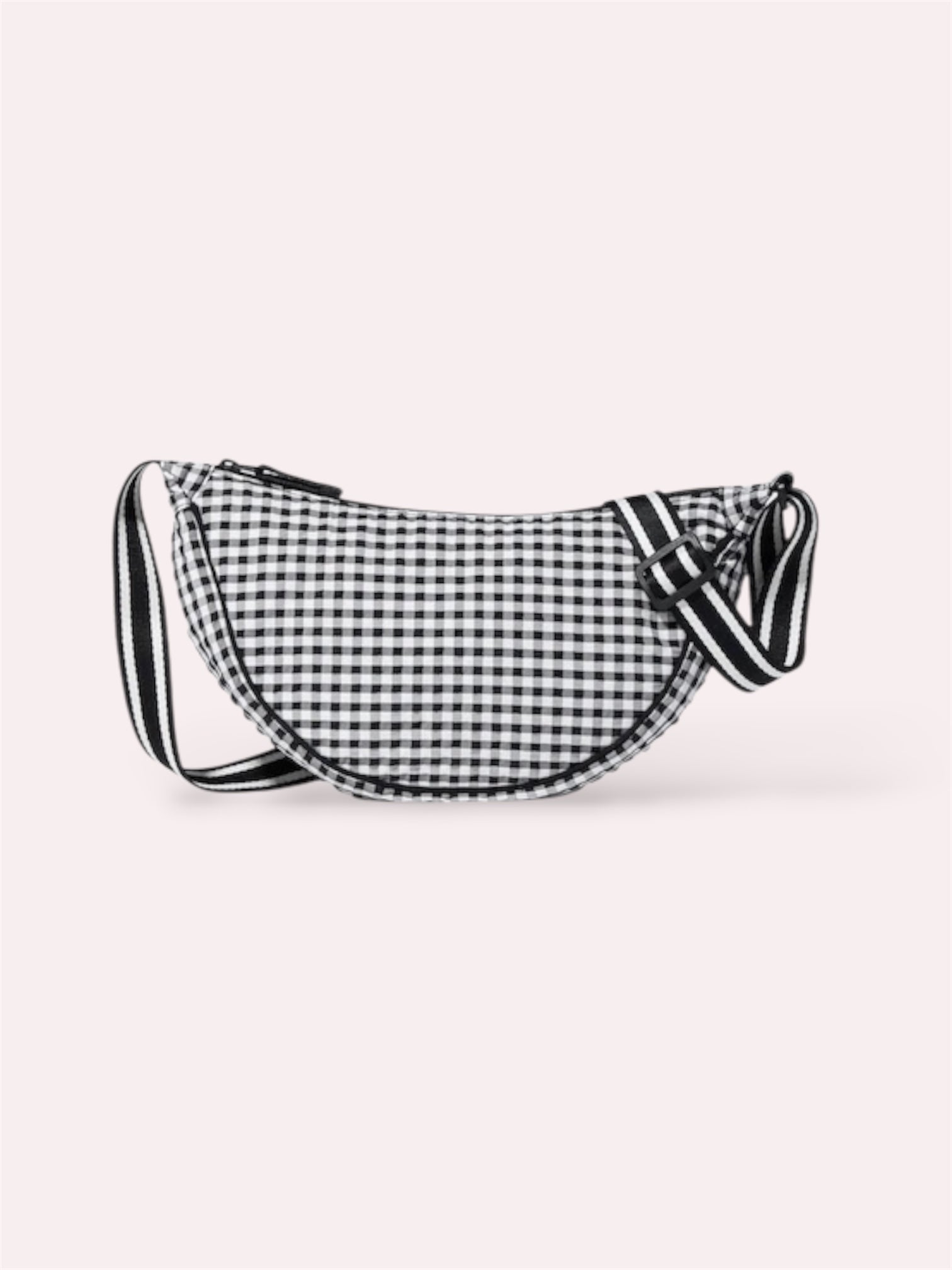 Half Moon Gingham Bag in Black & White