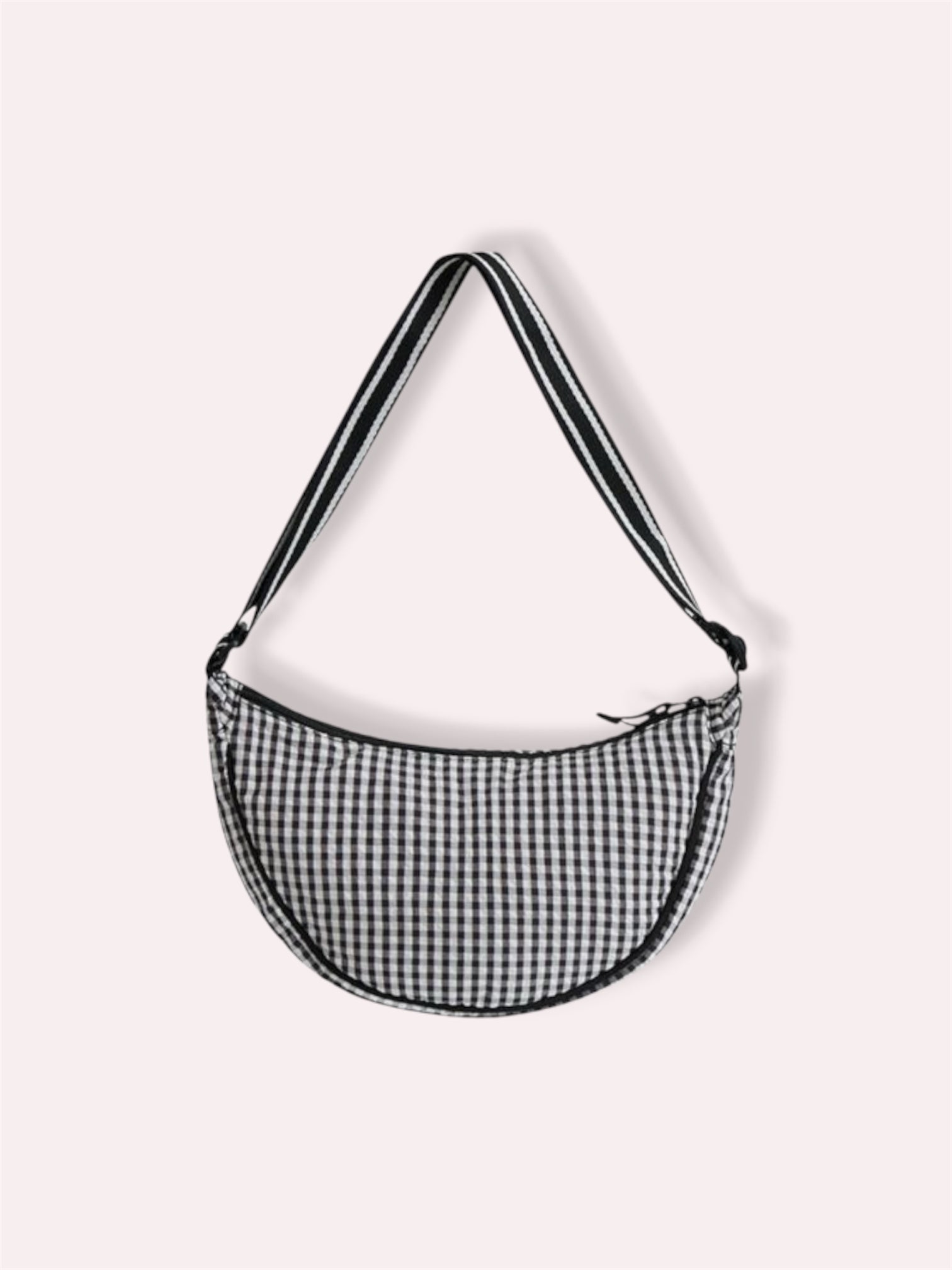 Half Moon Gingham Bag in Black & White