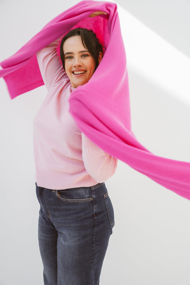 Pure Cashmere Oversized Wrap in Cabaret