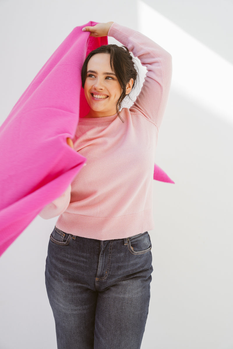 Pure Cashmere Oversized Wrap in Cabaret