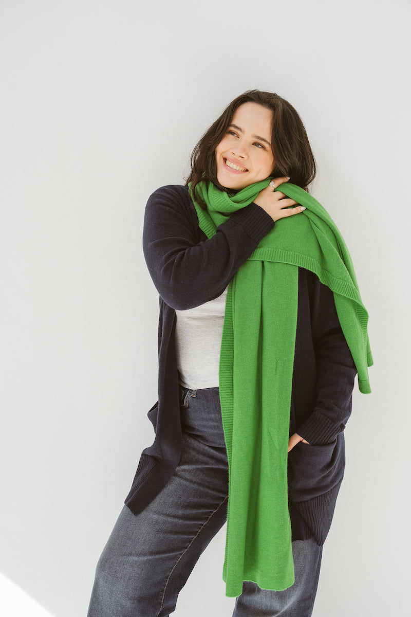 Pure Cashmere Open Front Cardigan in Cosmos Navy