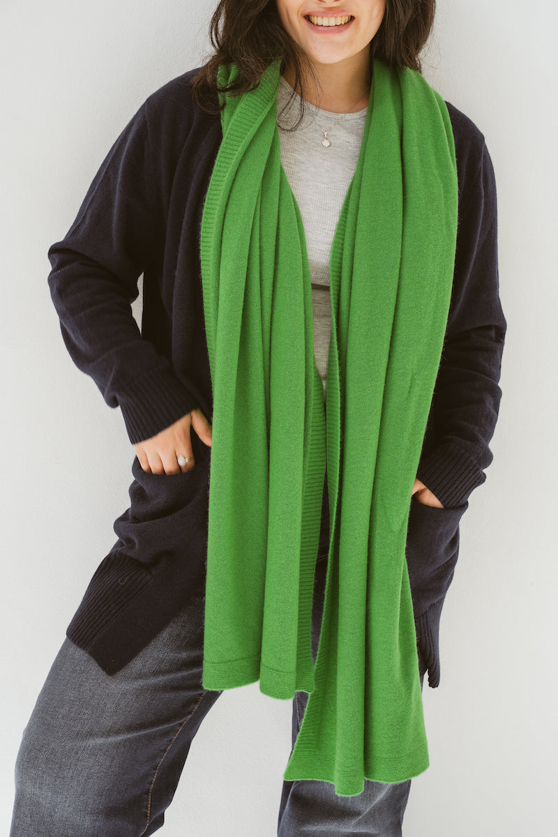 Pure Cashmere Open Front Cardigan in Cosmos Navy