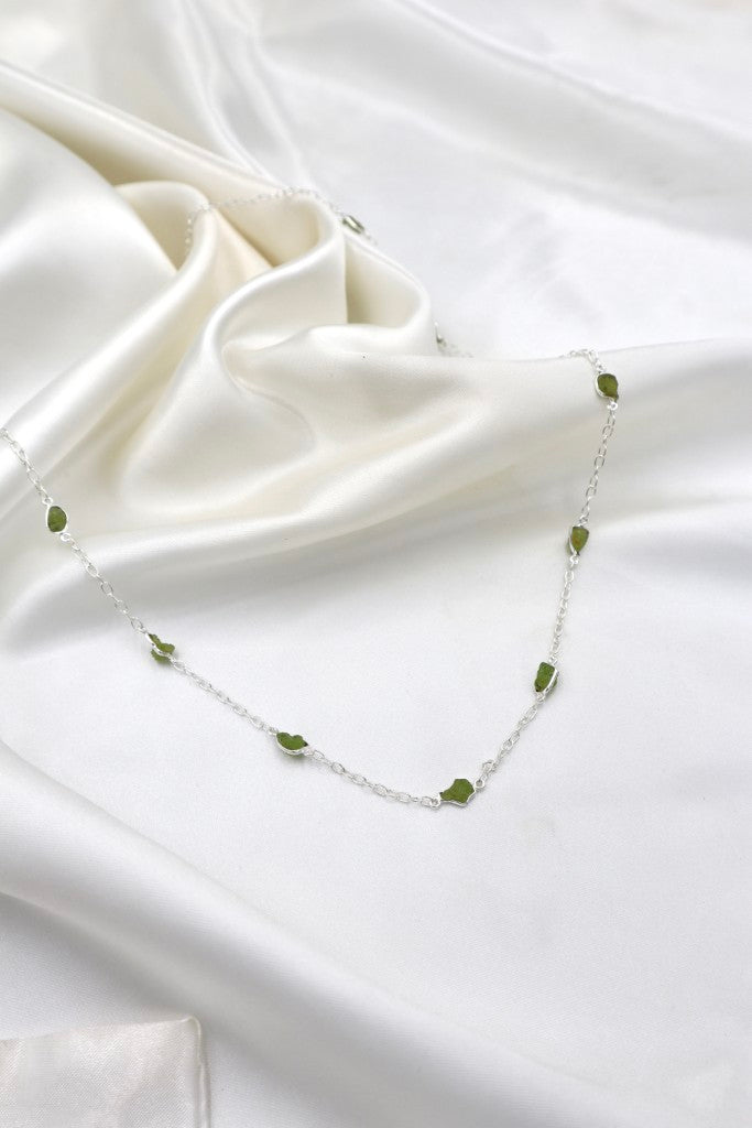 60cm Rough Peridot Stone Necklace