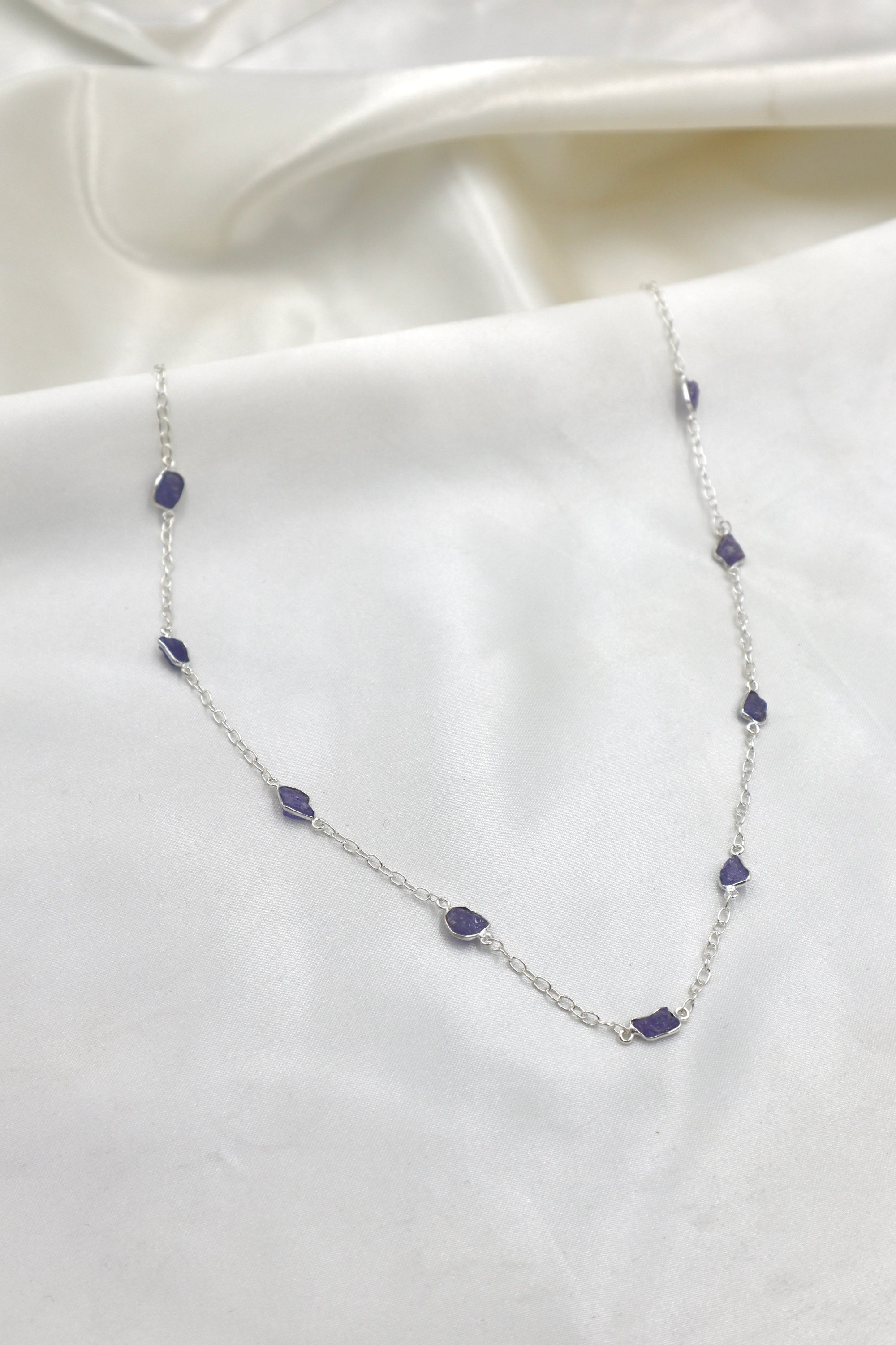 60cm Rough Tanzanite Stone Necklace