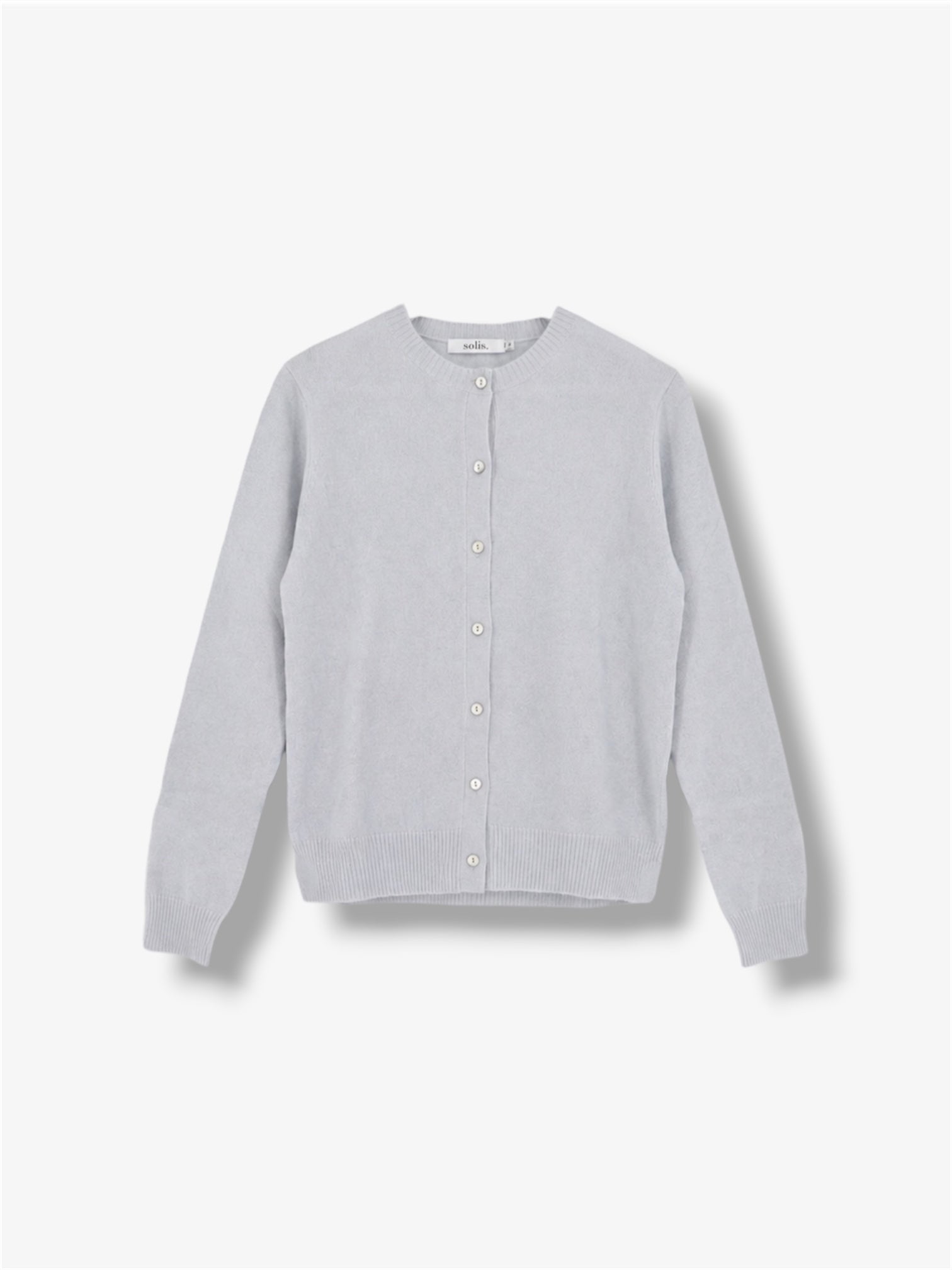 Cashmere Classic Crew Cardigan in Dove Grey