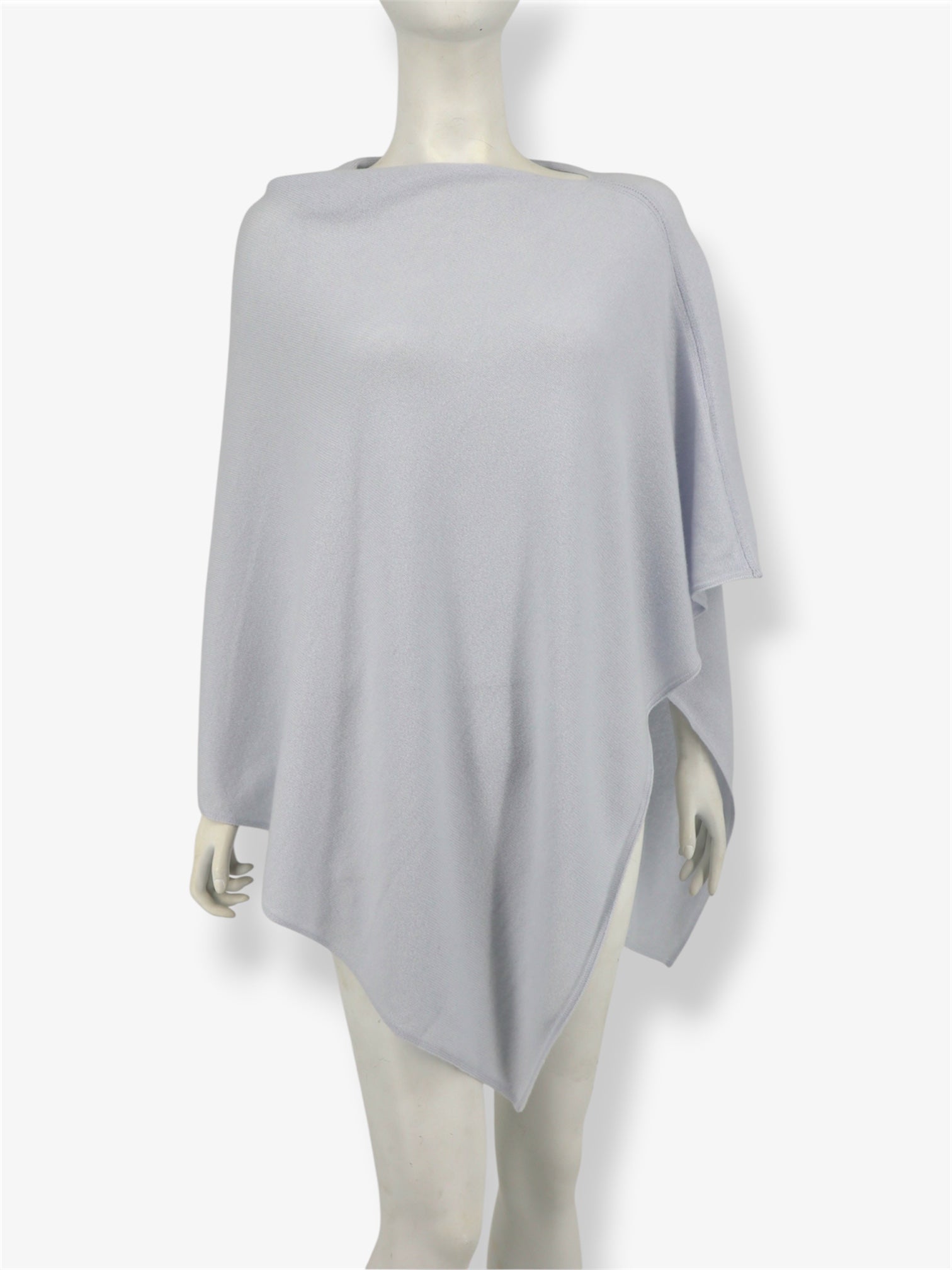 Womens Cashmere Poncho in Dove Grey