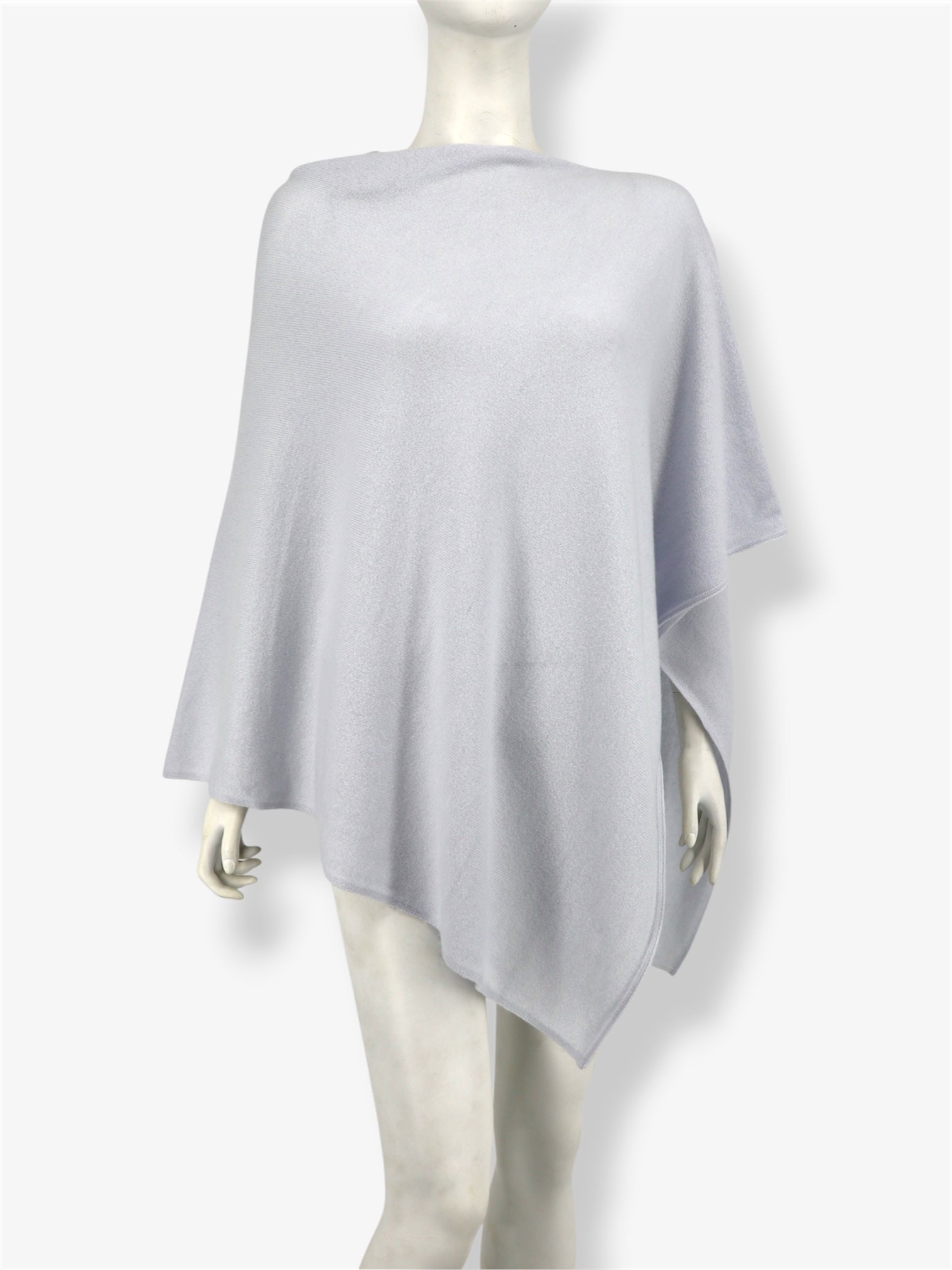Cashmere Poncho in Dove Grey