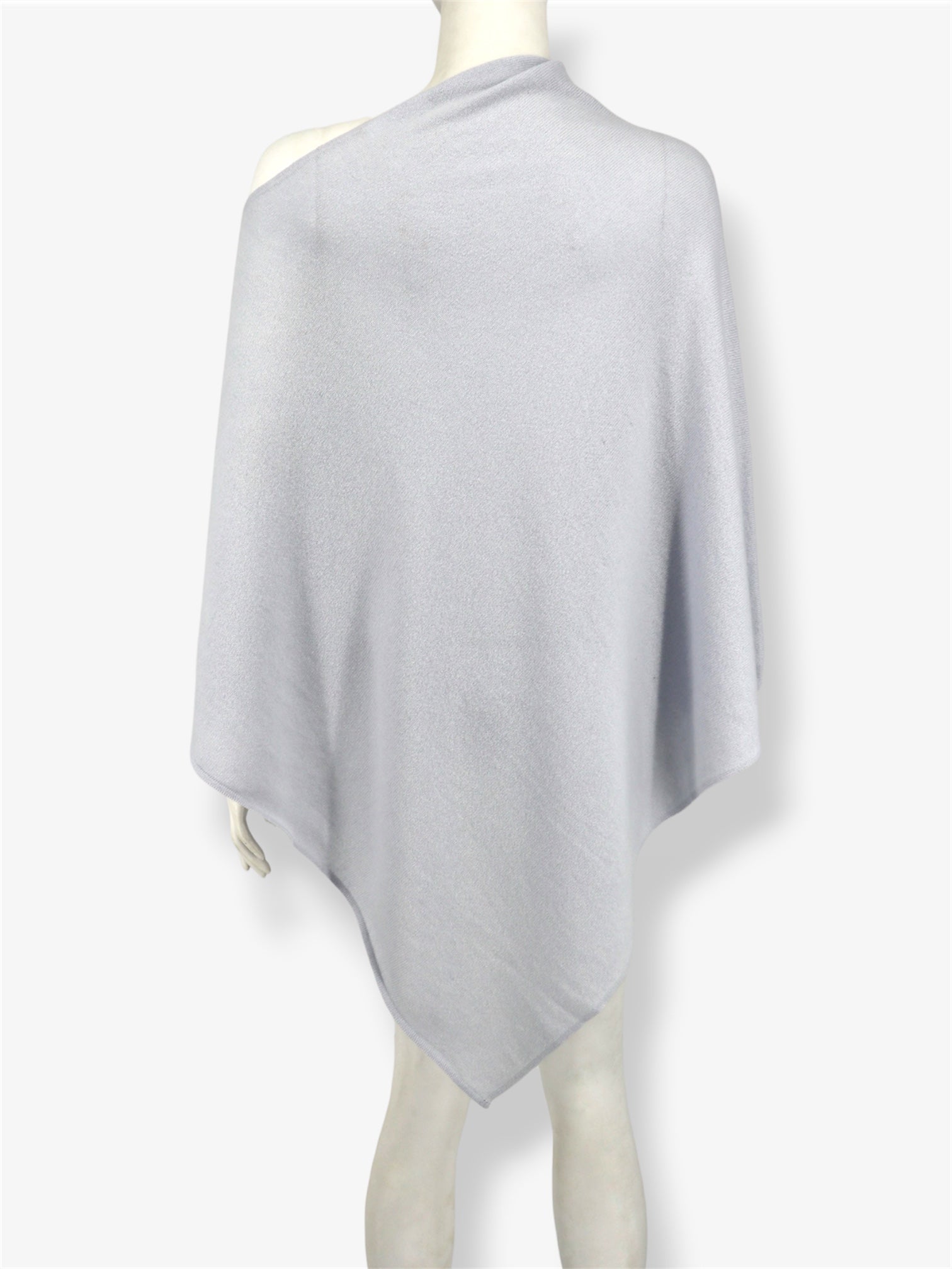 Womens Cashmere Poncho in Dove Grey