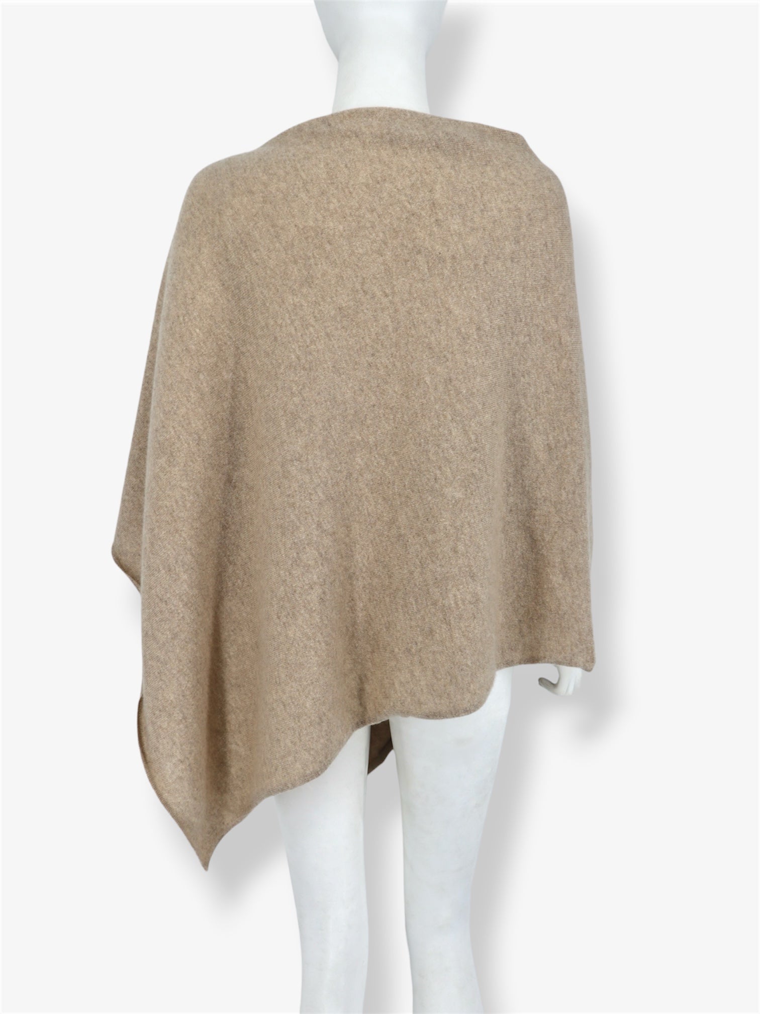 Womens Cashmere Poncho in Eco Stone