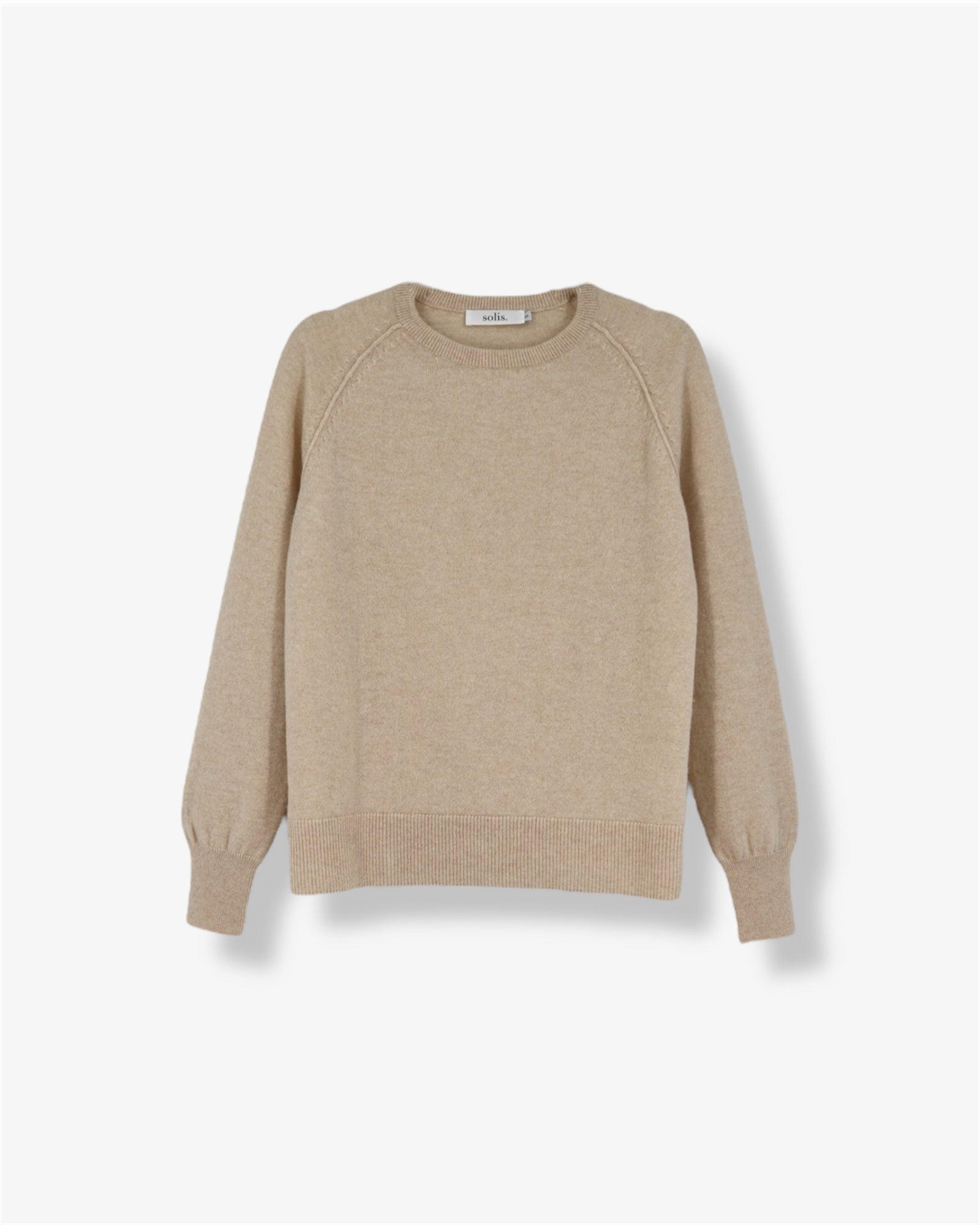 Pure Cashmere Raglan Sleeve Sweater in Toast