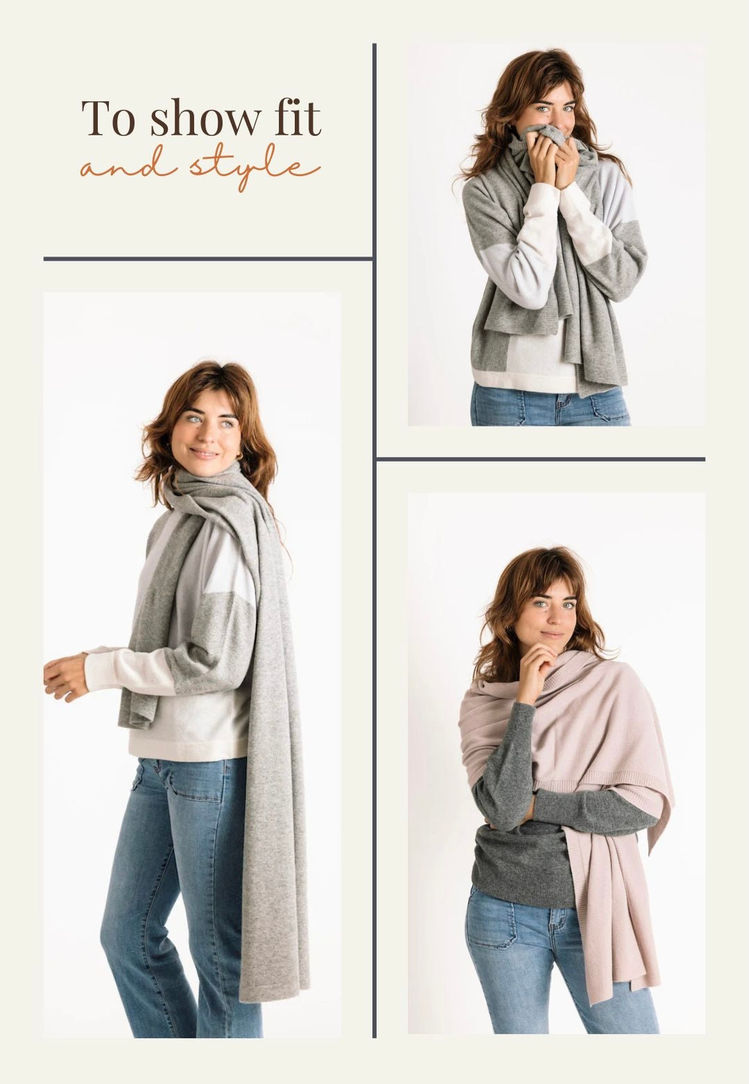 Pure Cashmere Oversized Wrap in Albatross