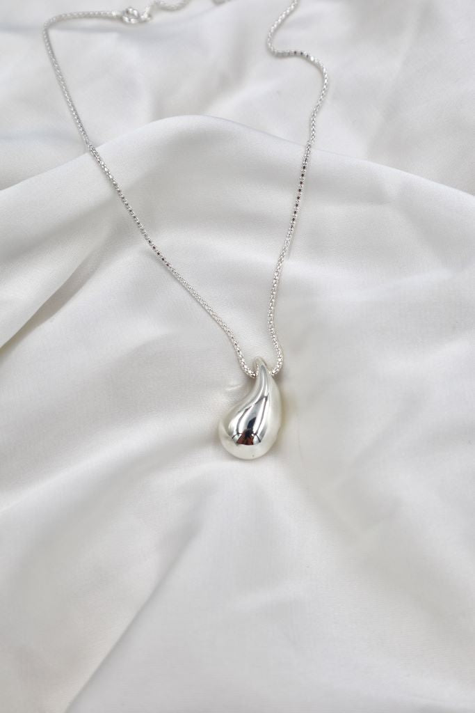 Sterling Silver Electro Water Drop on 40cm Popcorn Chain