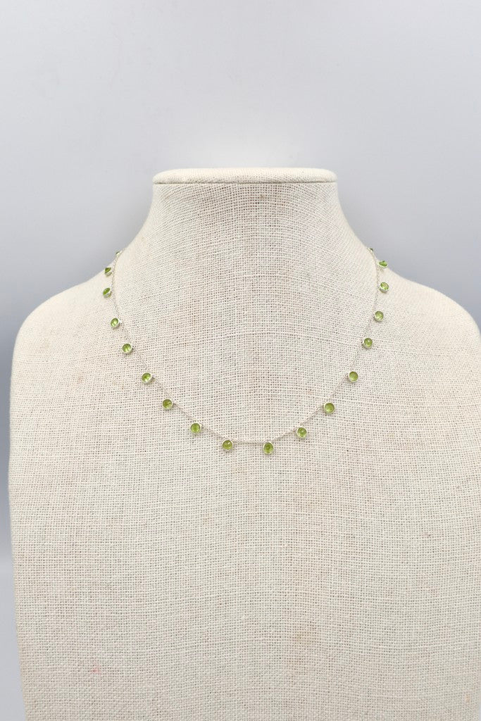 Sterling Silver Faceted Peridot Necklace
