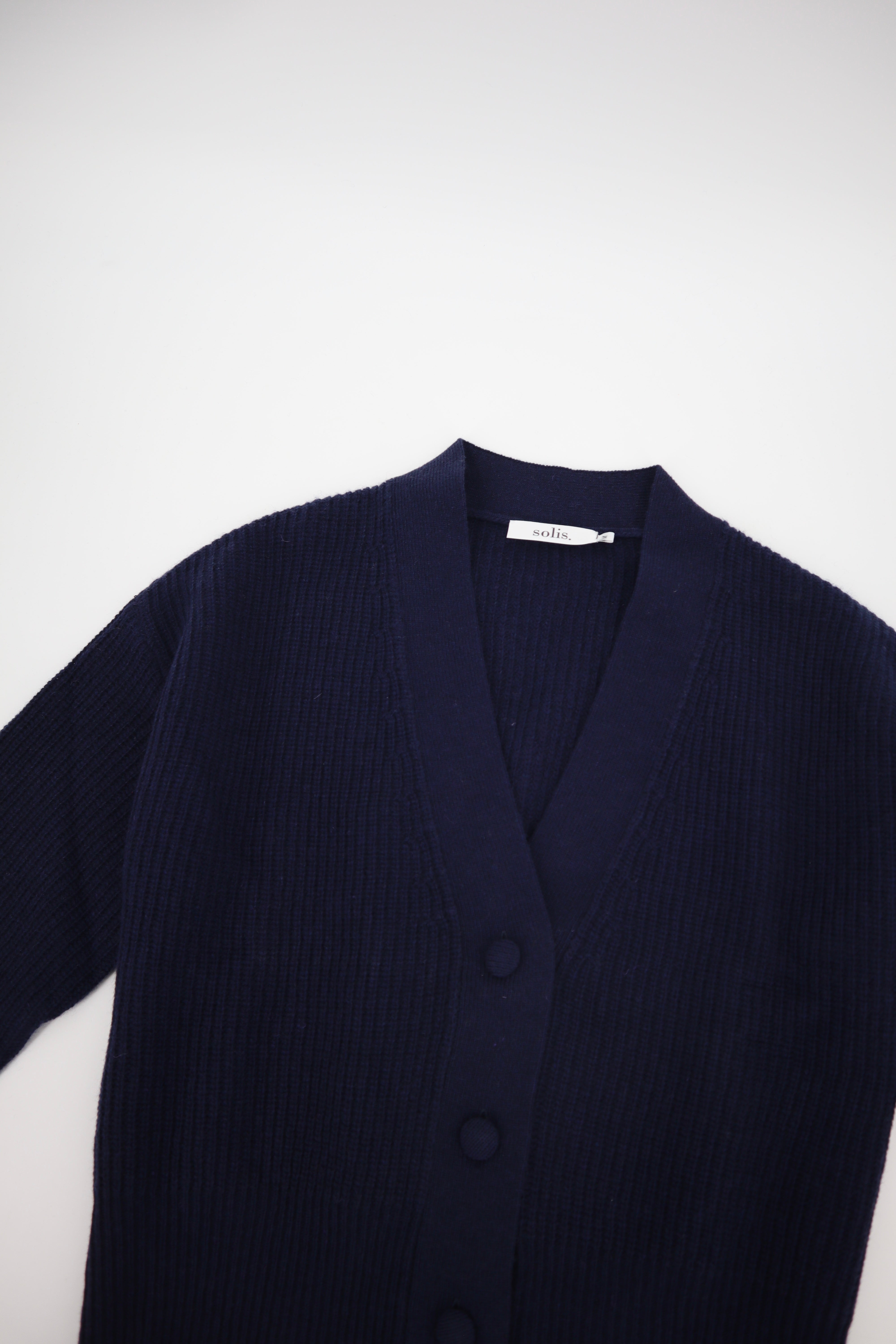 Pure Wool Boxy Cardi in Navy