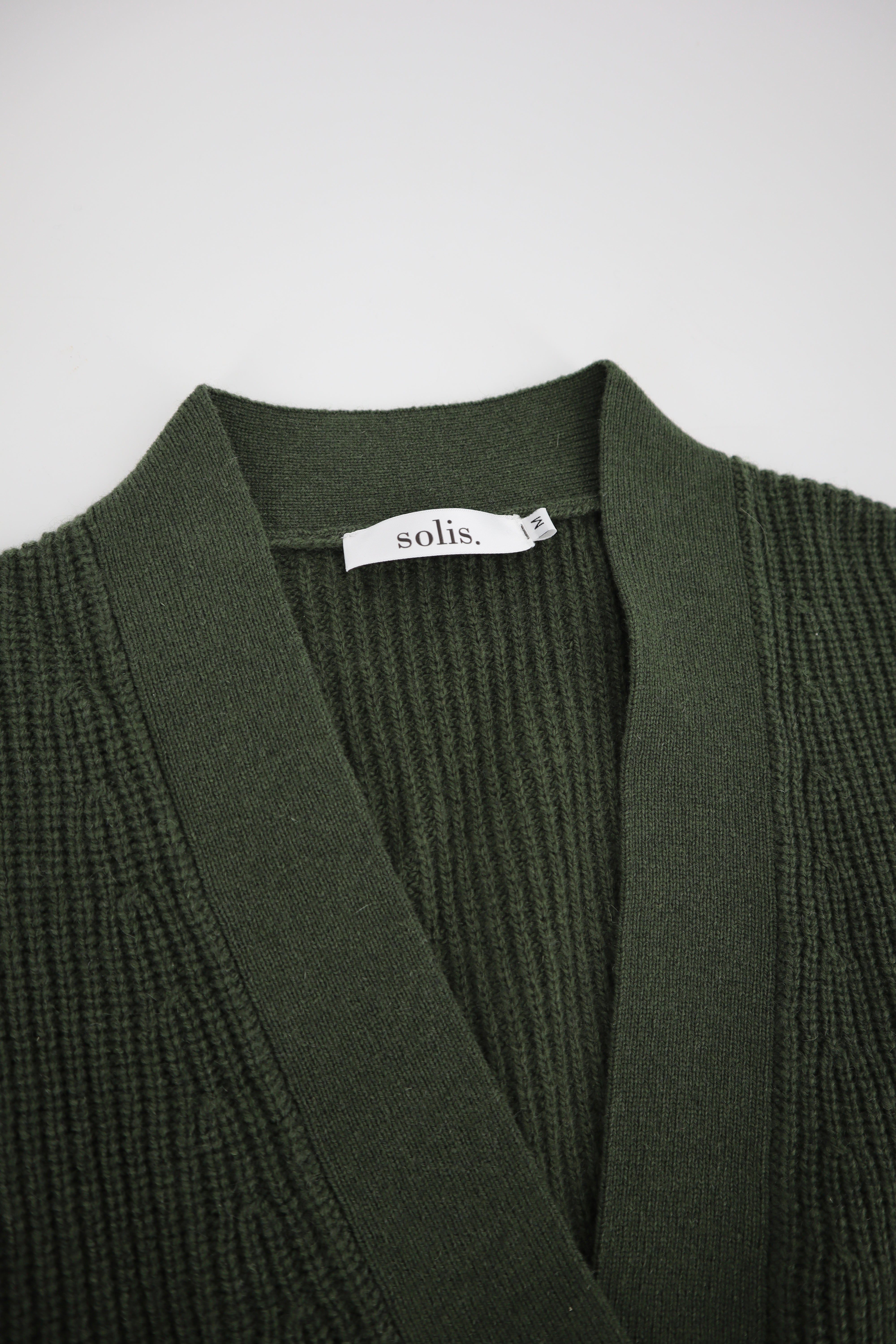 Pure Wool Boxy Cardi in Moss