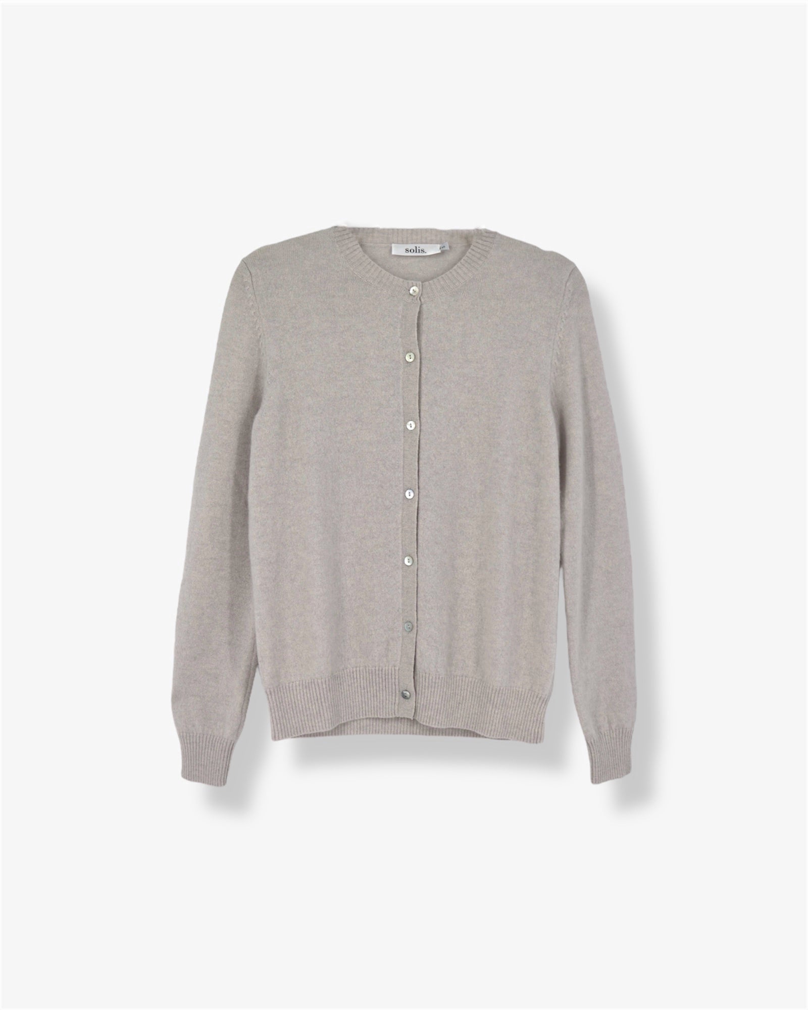 Pure Cashmere Classic Crew Cardigan in Albatross