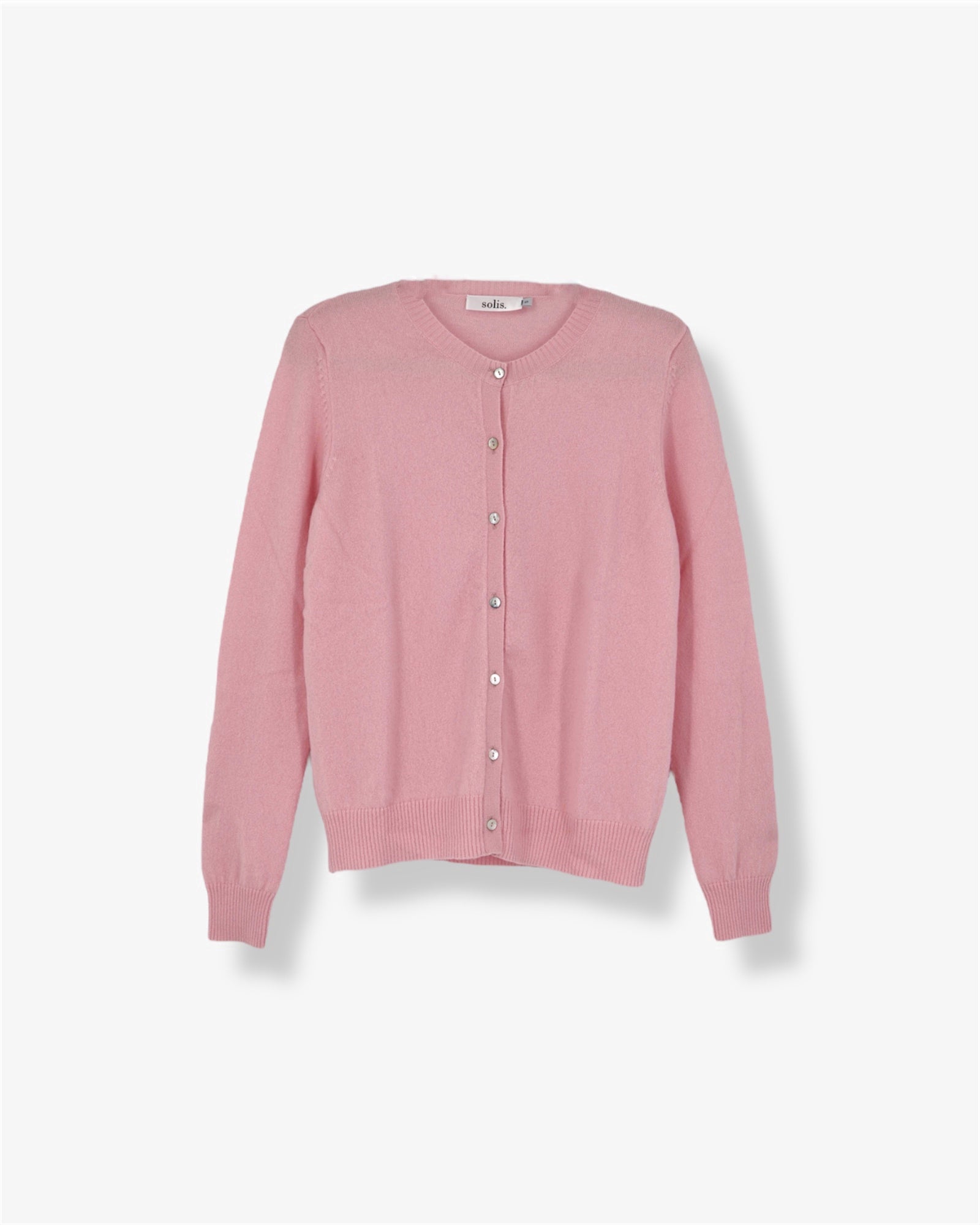 Pure Cashmere Classic Crew Cardigan in Ballet Pink