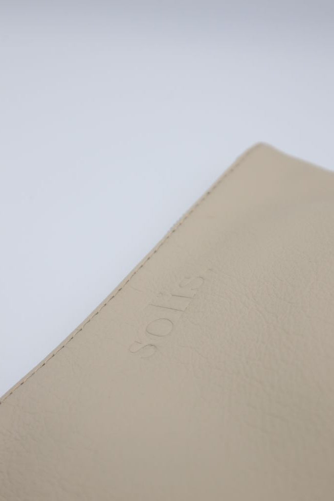 Loice Genuine Leather Makeup Bag in Cream