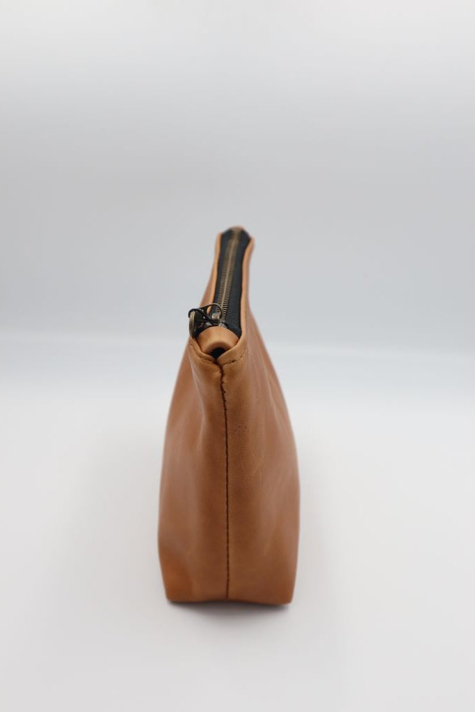 Loice Genuine Leather Makeup Bag in Toffee