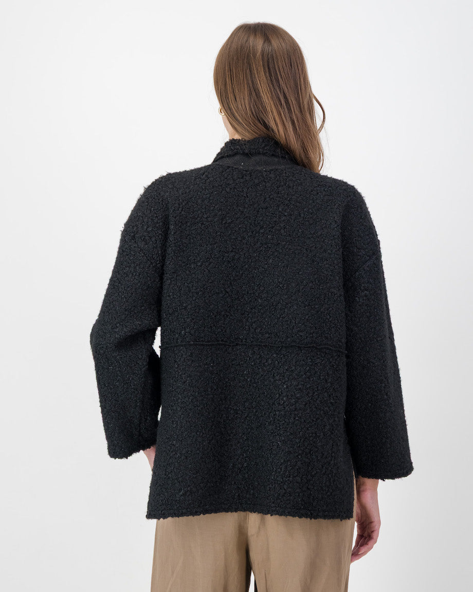 Boucle Jacket with Pocket Detail in Black