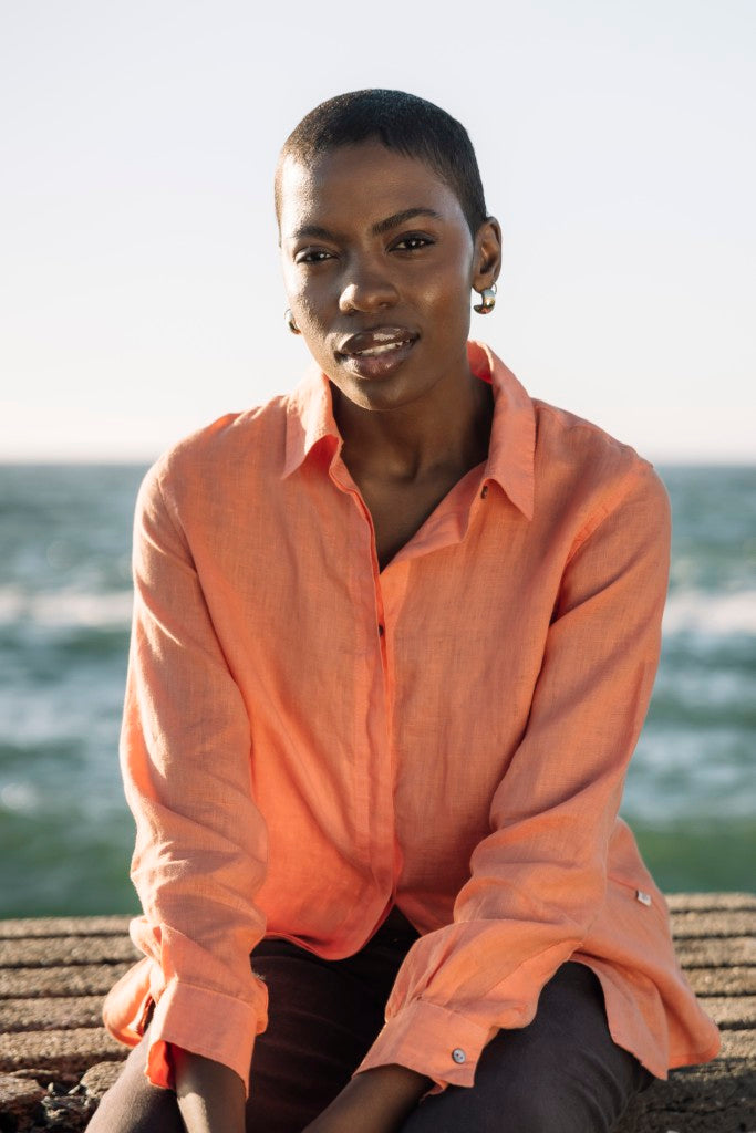 Concealed Front Shirt in Grapefruit