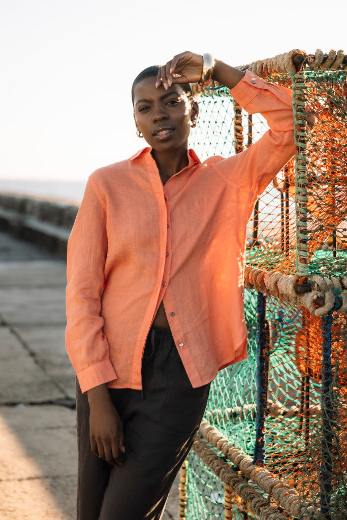 Concealed Front Shirt in Grapefruit