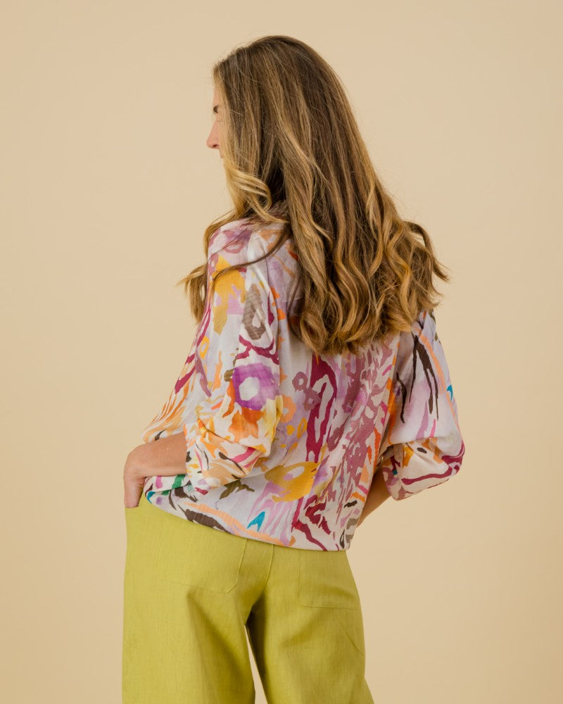 Printed Shirt in Multi Swirl