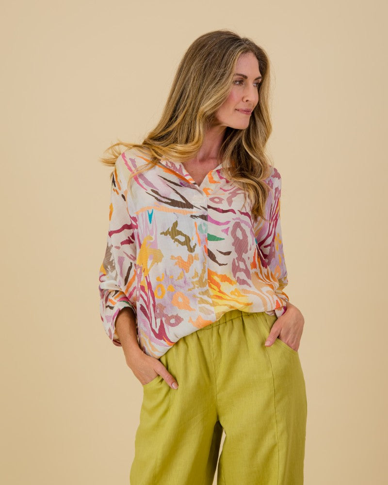 Printed Shirt in Multi Swirl